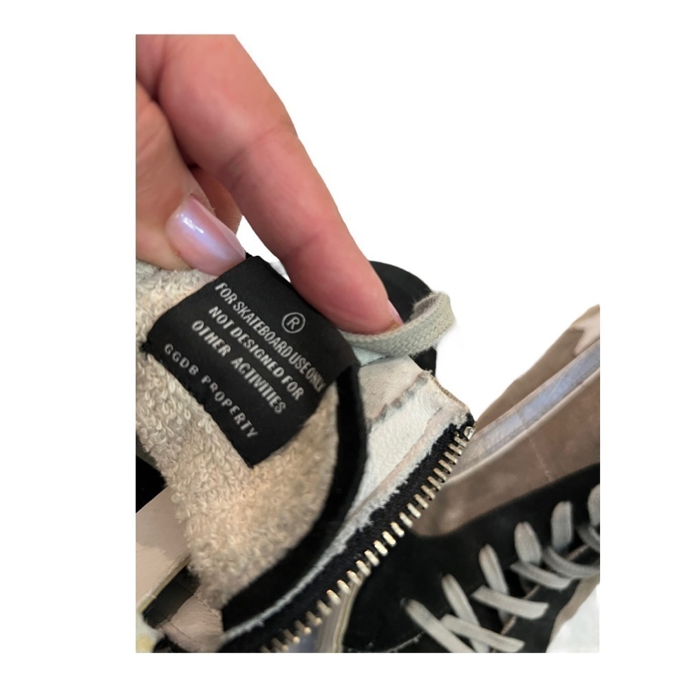 Golden Goose Slide High Top Sneakers IT 40 US 7 Designer Canvas Suede Zip - Picture 12 of 15
